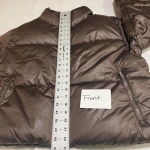 Old navy Brown puffer jacket women medium full zipper. SKU178